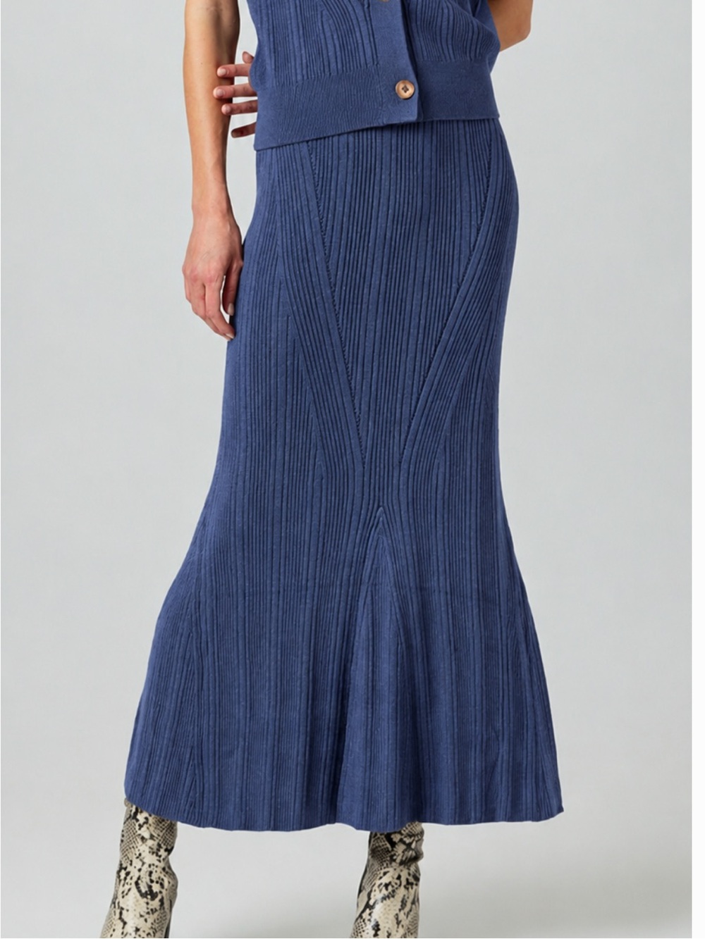 SNDYS we are Sundays sana skirt NWT SZ S high waist rib knit fishtail maxi